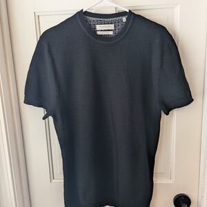 Men's Ricky Singh Denim & Flower Knit Short sleeve shirt Medium